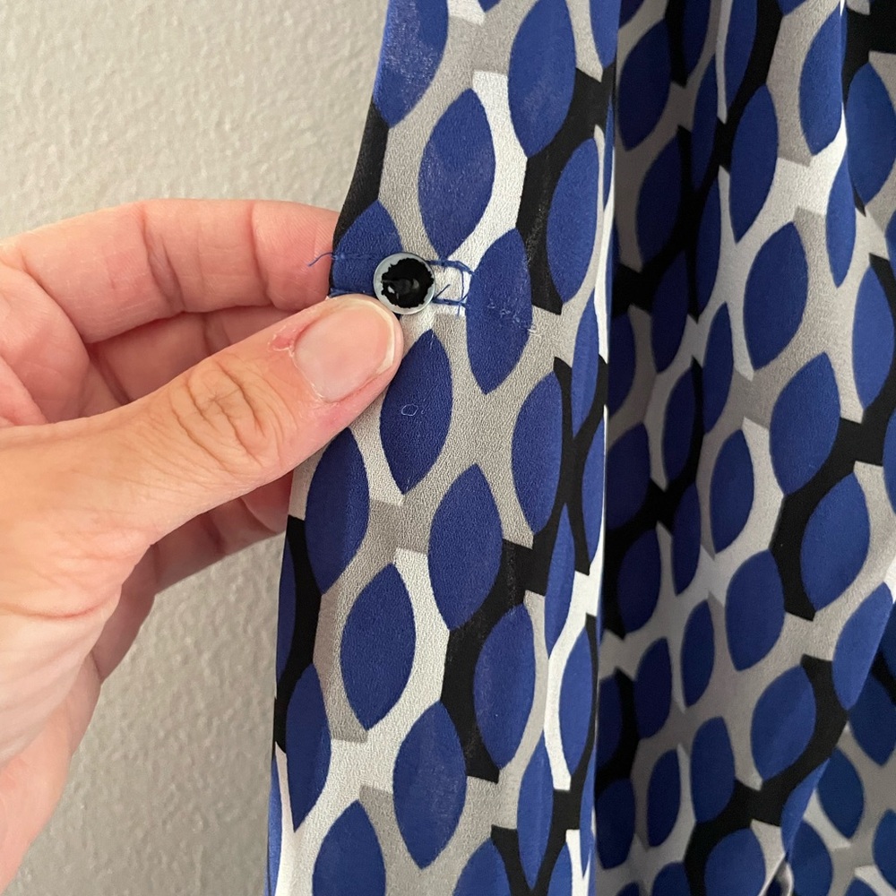 Roz & Ali Navy and White Geometric Long-Sleeve Tunic - Picture 3 of 7